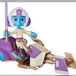 🆕- Star Wars Young Jedi Adventures Lys Solay Figure & Speeder Bike Toy Set.
